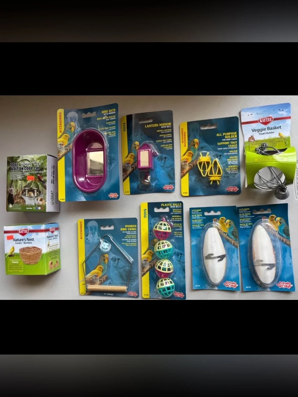 Canary Bird Cage Essential Bundle - Bird Toys, Bowl & More